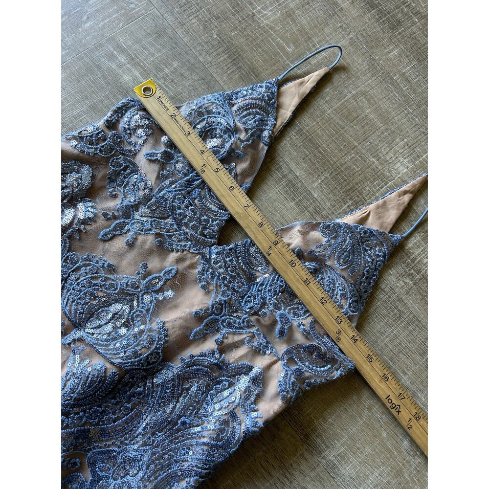 Free People Sundown Mini Dress NWT Size 2 Blue Sequin Embroidered Boho Party - Picture 11 of 15